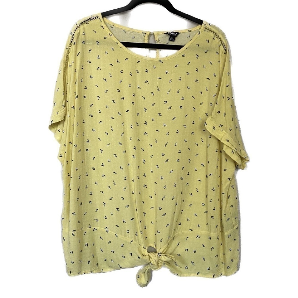 Buffalo David Britton Yellow Front Tie Top Size XXL